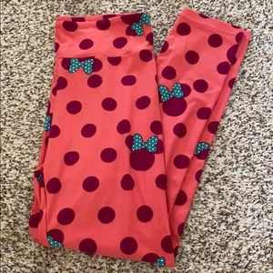 Lularoe x Disney OS pink Minnie leggings